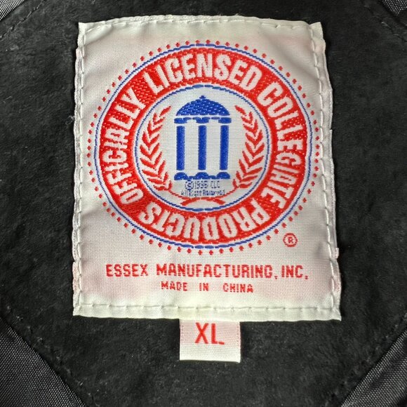 Essex Illinois Fighting Illini Leather Suede Jacket Extra Large Black Full Zip - Picture 8 of 15